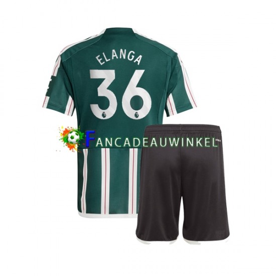 Manchester United Wedstrijdshirt met Korting Anthony Elanga 36 Uit Kind 2023-24 Korte Mouw