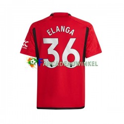 Manchester United Wedstrijdshirt met Korting Anthony Elanga 36 Thuis Heren 2023-24 Korte Mouw