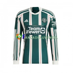 Manchester United Wedstrijdshirt met Korting Uit Heren 2023-24 Lange Mouw