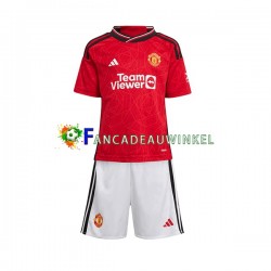 Manchester United Wedstrijdshirt met Korting Thuis Kind 2023-24 Korte Mouw