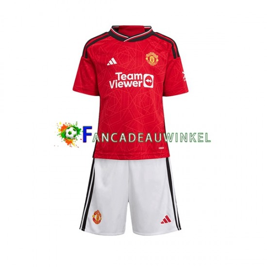 Manchester United Wedstrijdshirt met Korting Thuis Kind 2023-24 Korte Mouw