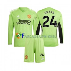 Manchester United Wedstrijdshirt met Korting Andre Onana 24 Keepersshirt Thuis Kind 2023-24 Lange Mouw