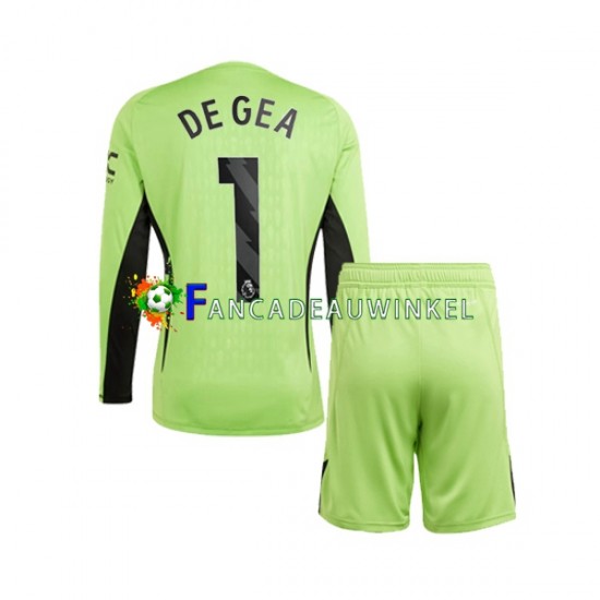 Manchester United Wedstrijdshirt met Korting DE GEA 1 Keepersshirt Thuis Kind 2023-24 Lange Mouw