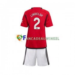 Manchester United Wedstrijdshirt met Korting Lindelof 2 Thuis Kind 2023-24 Korte Mouw