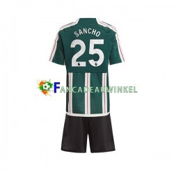 Manchester United Wedstrijdshirt met Korting Sancho 25 Uit Kind 2023-24 Korte Mouw