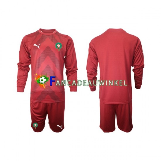 Marokko Wedstrijdshirt met Korting Keepersshirt Thuis Kind 2022 Lange Mouw