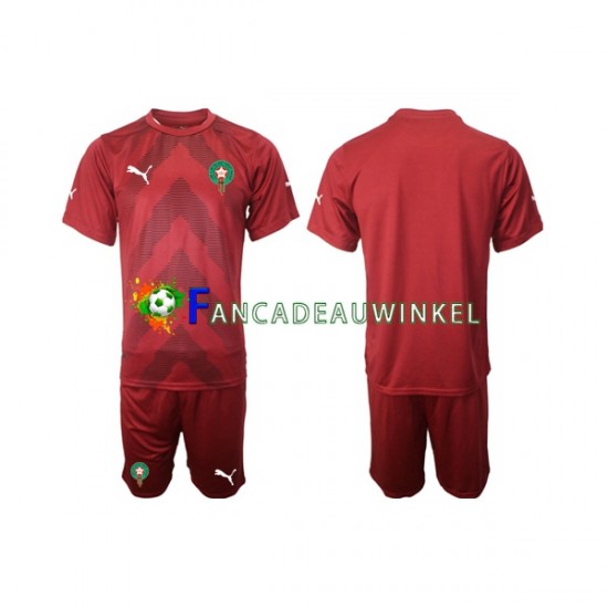 Marokko Wedstrijdshirt met Korting Keepersshirt Thuis Kind 2022 Korte Mouw