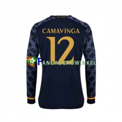 Real Madrid Wedstrijdshirt met Korting EDUARDO CAMAVINGA 12 Uit Heren 2023-24 Lange Mouw