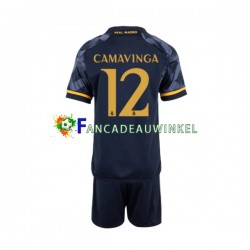 Real Madrid Wedstrijdshirt met Korting EDUARDO CAMAVINGA 12 Uit Kind 2023-24 Korte Mouw
