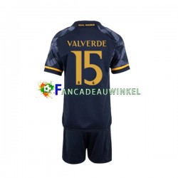 Real Madrid Wedstrijdshirt met Korting Federico Valverde 15 Uit Kind 2023-24 Korte Mouw