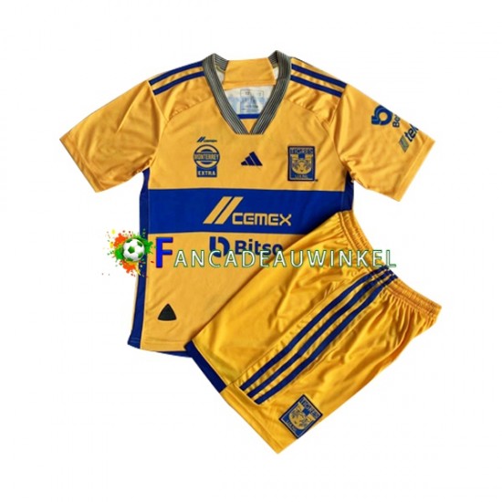 Tigres UANL Wedstrijdshirt met Korting Thuis Kind 2023-24 Korte Mouw