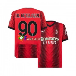 AC Milan Wedstrijdshirt met Korting Charles De Ketelaere 90 Thuis Heren 2023-24 Korte Mouw