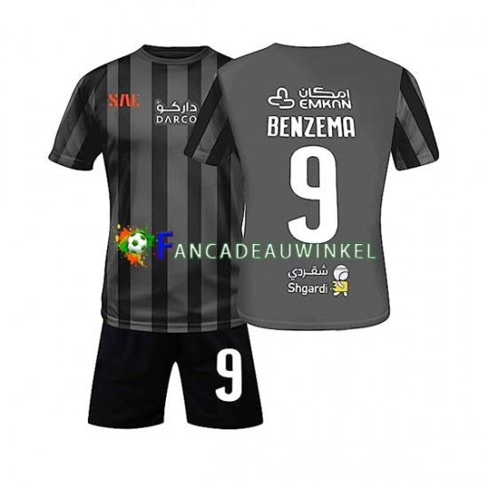 Al-Ittihad FC Wedstrijdshirt met Korting Benzema 9 Uit Kind 2022-23 Korte Mouw