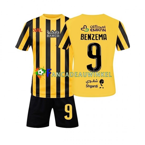 Al-Ittihad FC Wedstrijdshirt met Korting Benzema 9 Thuis Kind 2022-23 Korte Mouw