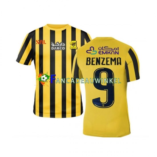 Al-Ittihad FC Wedstrijdshirt met Korting Benzema 9 Thuis Heren 2022-23 Korte Mouw