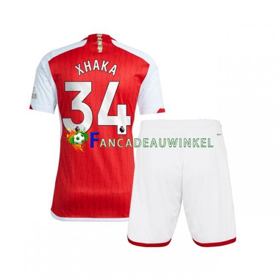 Arsenal Wedstrijdshirt met Korting Xhaka 34 Thuis Kind 2023-24 Korte Mouw