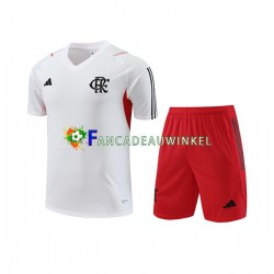 CR Flamengo Wit Trainingsshirt en Korte Broek 2023-24