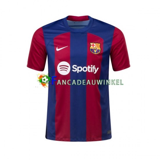 FC Barcelona Wedstrijdshirt met Korting Thuis Heren 2023-24 Korte Mouw