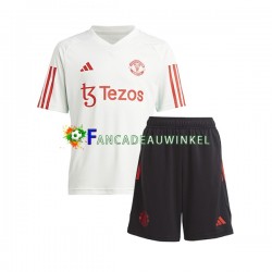 Manchester United Wit Trainingsshirt en Korte Broek 2023-24