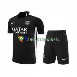 Paris Saint-Germain Zwart Trainingsshirt en Korte Broek 2023-24