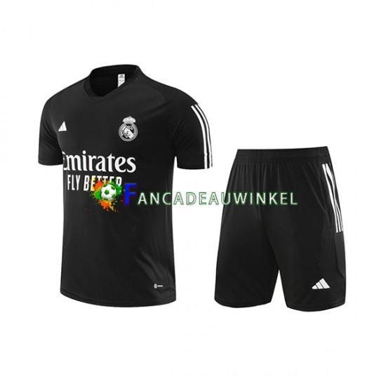 Real Madrid Zwart Trainingsshirt en Korte Broek 2023-24