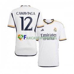 Real Madrid Wedstrijdshirt met Korting Camavinga 12 Thuis Heren 2023-24 Korte Mouw