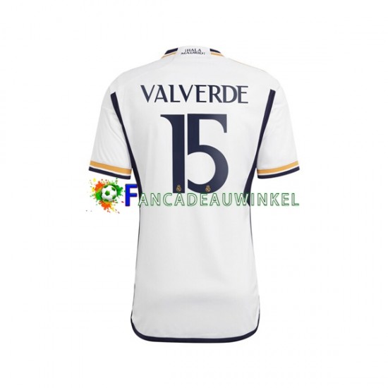 Real Madrid Wedstrijdshirt met Korting Federico Valverde 15 Thuis Heren 2023-24 Korte Mouw