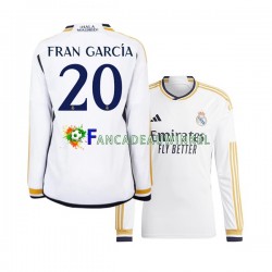 Real Madrid Wedstrijdshirt met Korting Fran Garcia 20 Thuis Heren 2023-24 Lange Mouw