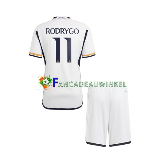 Real Madrid Wedstrijdshirt met Korting Rodrygo Goes 11 Thuis Kind 2023-24 Korte Mouw