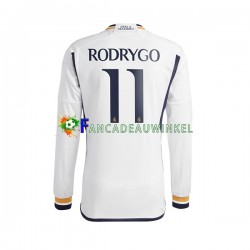 Real Madrid Wedstrijdshirt met Korting Rodrygo Goes 11 Thuis Heren 2023-24 Lange Mouw