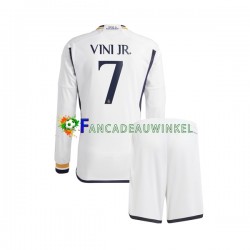 Real Madrid Wedstrijdshirt met Korting Vinicius Junior 7 Thuis Kind 2023-24 Lange Mouw