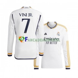 Real Madrid Wedstrijdshirt met Korting Vinicius Junior 7 Thuis Heren 2023-24 Lange Mouw
