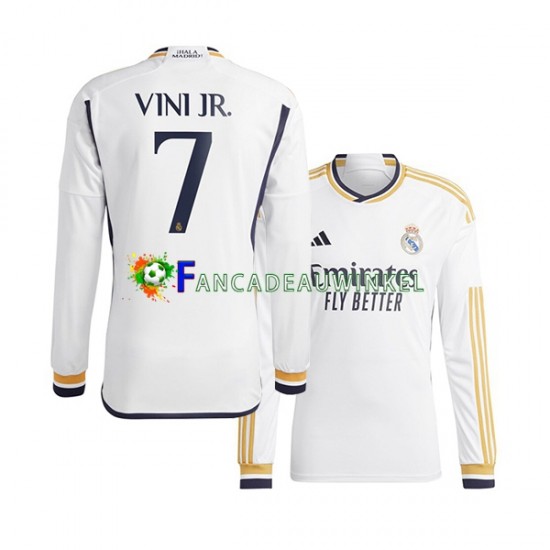 Real Madrid Wedstrijdshirt met Korting Vinicius Junior 7 Thuis Heren 2023-24 Lange Mouw