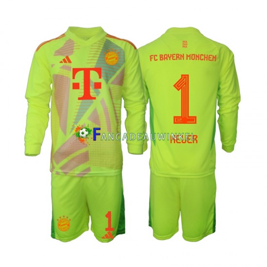 FC Bayern München Wedstrijdshirt met Korting Manuel Neuer 1 Keepersshirt Thuis Kind 2024-25 Lange Mouw