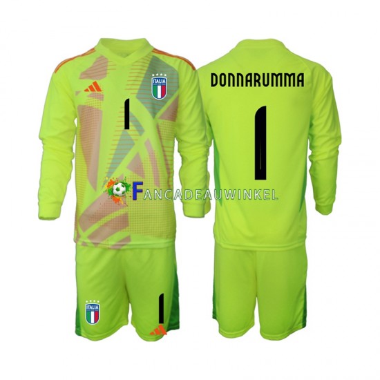 Italië Wedstrijdshirt met Korting Donnarumma 1 Keepersshirt Thuis Kind EK 2024 Lange Mouw