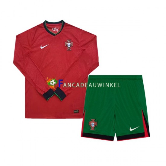 Portugal Wedstrijdshirt met Korting Thuis Kind EK 2024 Lange Mouw