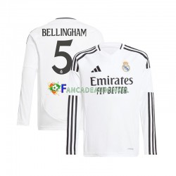 Real Madrid Wedstrijdshirt met Korting Jude Bellingham 5 Thuis Heren 2024-25 Lange Mouw
