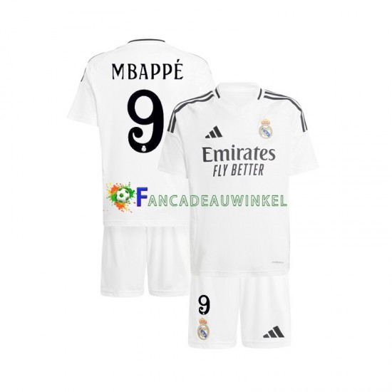 Real Madrid Wedstrijdshirt met Korting Kylian Mbappé 9 Thuis Kind 2024-25 Korte Mouw