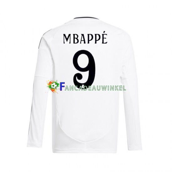 Real Madrid Wedstrijdshirt met Korting Kylian Mbappé 9 Thuis Heren 2024-25 Lange Mouw