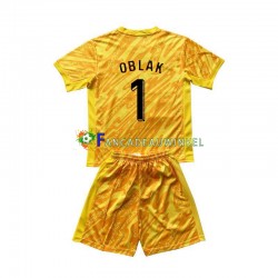 Slovenië Wedstrijdshirt met Korting Jan Oblak 1 Keepersshirt Thuis Kind EK 2024 Korte Mouw