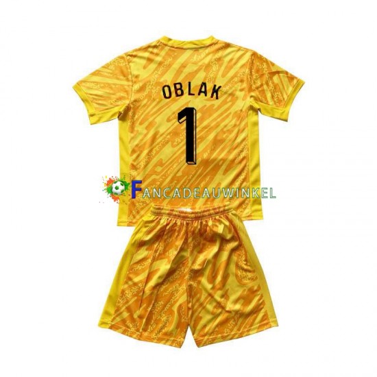 Slovenië Wedstrijdshirt met Korting Jan Oblak 1 Keepersshirt Thuis Kind EK 2024 Korte Mouw