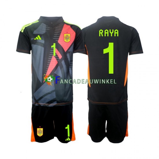 Spanje Wedstrijdshirt met Korting David Raya 1 Keepersshirt Uit Kind EK 2024 Korte Mouw