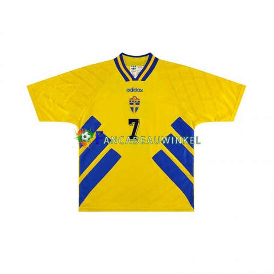 Zweden Wedstrijdshirt met Korting Henrik Larsson 7 Retro Thuis Heren 1994 Korte Mouw