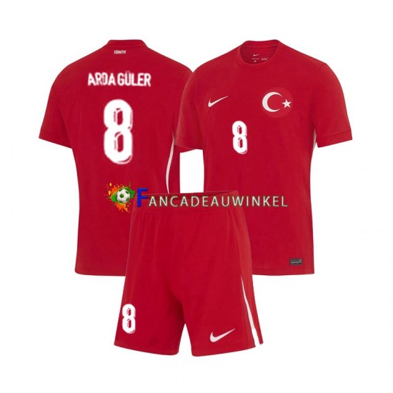 Turkije Wedstrijdshirt met Korting Arda Guler 8 Uit Kind EK 2024 Korte Mouw