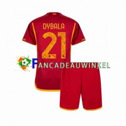 AS Roma Wedstrijdshirt met Korting Paulo Dybala 21 Thuis Kind 2023-24 Korte Mouw