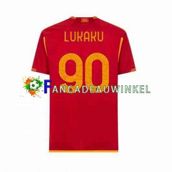 AS Roma Wedstrijdshirt met Korting Romelu Lukaku 90 Thuis Heren 2023-24 Korte Mouw