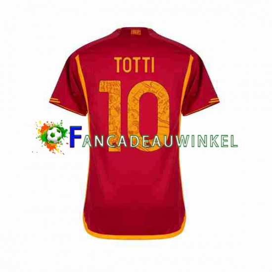 AS Roma Wedstrijdshirt met Korting Totti 10 Thuis Heren 2023-24 Korte Mouw