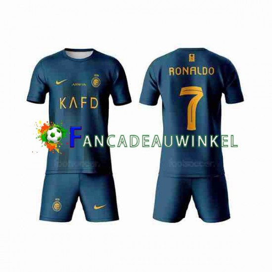 Al-Nassr Wedstrijdshirt met Korting Ronaldo 7 Uit Kind 2023-24 Korte Mouw