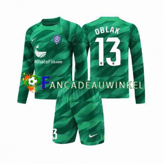 Atlético Madrid Wedstrijdshirt met Korting Jan Oblak 13 Keepersshirt Uit Kind 2023-24 Lange Mouw