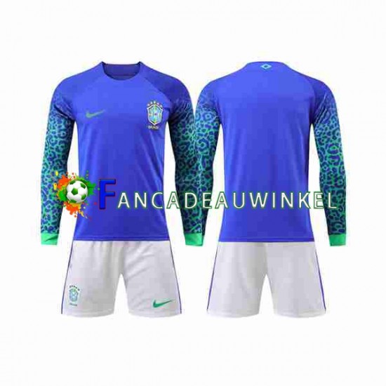 Brazilië Wedstrijdshirt met Korting Uit Kind WK 2022 Lange Mouw